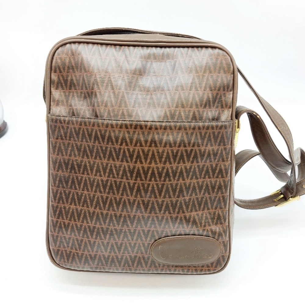 Mario Valentino Brown Patterned Messenger Bag